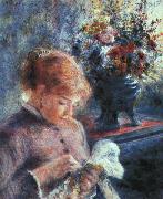 Pierre Renoir Lady Sewing oil painting